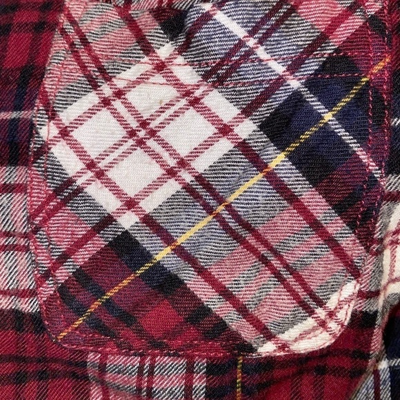 Beachlunchlounge Plaid Button Popover Shirt Women M Outdoor Utility Chore - Picture 8 of 8